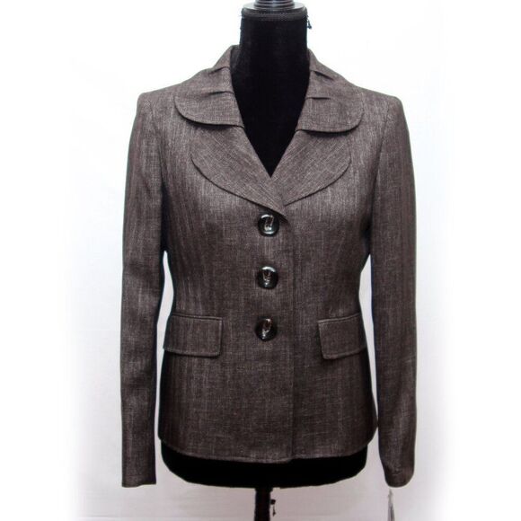 LE SUIT Petite Women 2PC Polyester Single Breasted Pant Suit Sz 4P - Picture 1 of 11